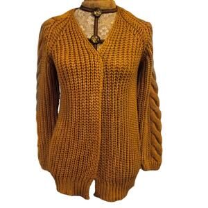Morgan City Mustard yellow chunky knit cardigan